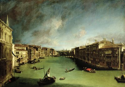 Der Große Kanal, Blick auf den Palazzo Balbi in Richtung Rialto-Brücke, 1724 von Giovanni Antonio Canal